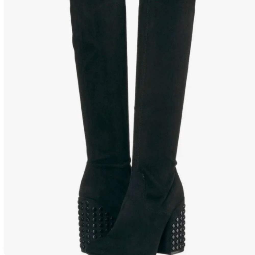 KENDALL + KYLIE Black Over-the-Knee Stretch Boots
